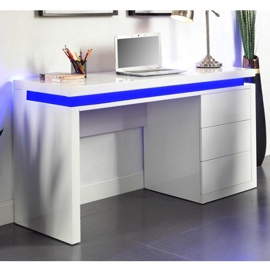 Emerson Computer Desk White High Gloss (1) 